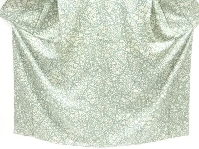  未使用品　花模様手織り紬着物